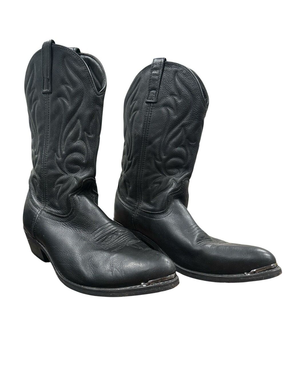 Masterson Boot Company RB885 Men’s 11.5EW Black With Silver Tips Western Cowboy
